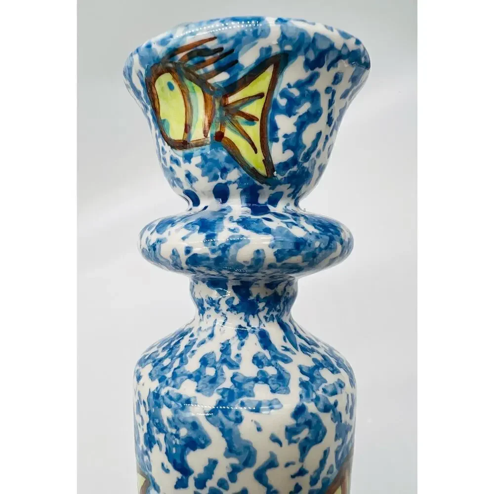 Wynne Noble SIGNED Hand Painted Evandale Porcelain votive candlestick